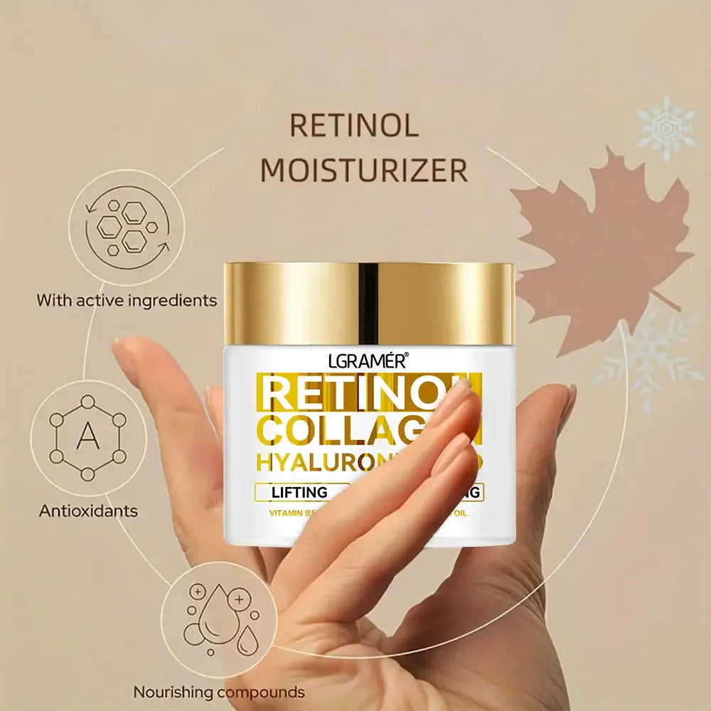 Retinol Anti-Aging Cream: Moisturizes, smooths, repairs.