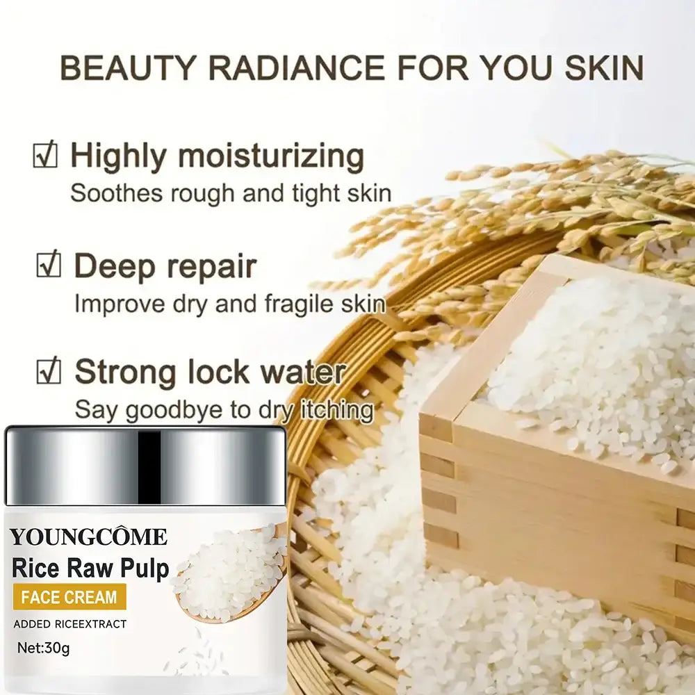 Rice Anti-Aging Cream: Boosts Elasticity, Radiance & Moisture